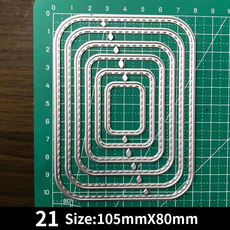 Frames Square Card Curves Border Metal Cutting Dies for DIY Scrapbook Cutting Die Paper Cards Embossed Decorative Craft Die Cut