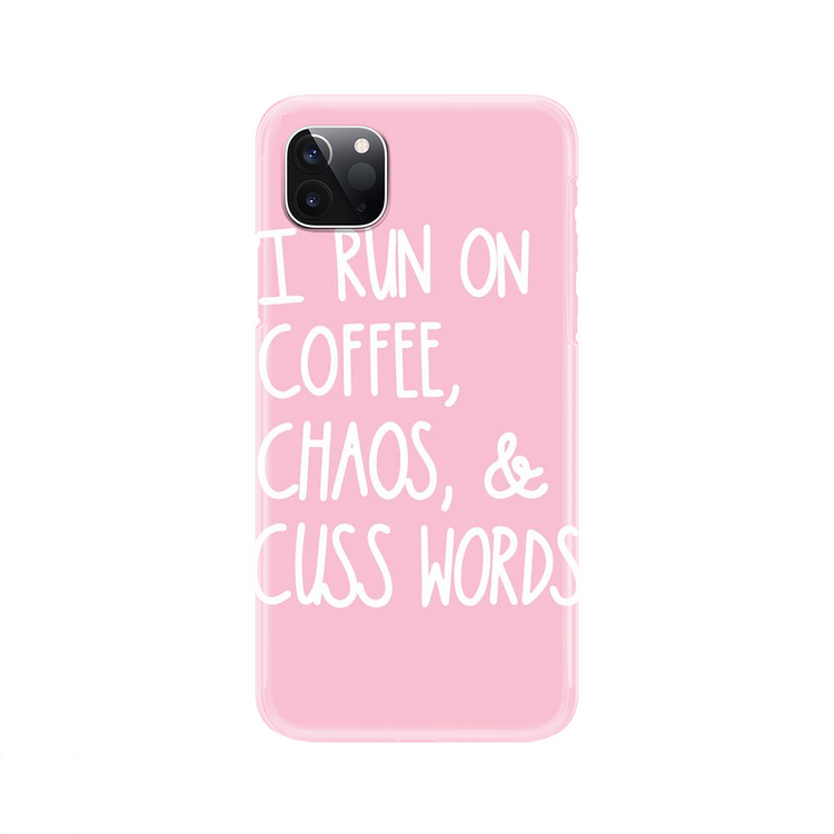 I Run On Coffee Chaos Cuss Words, Coffee iPhone Case
