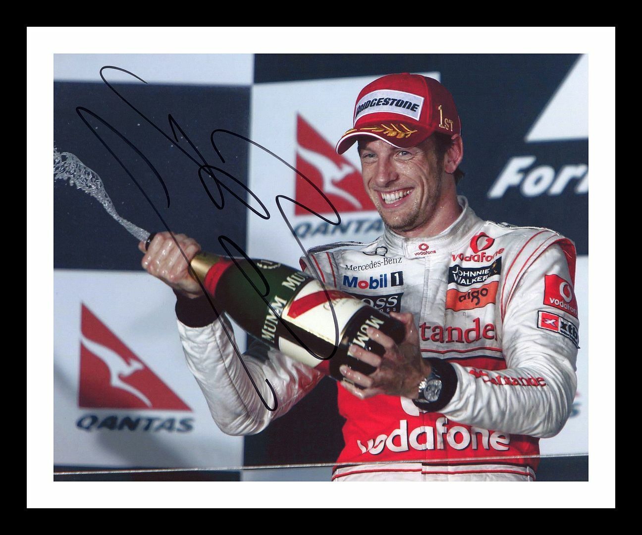 Jenson Button Autographed Signed & Framed Photo Poster painting