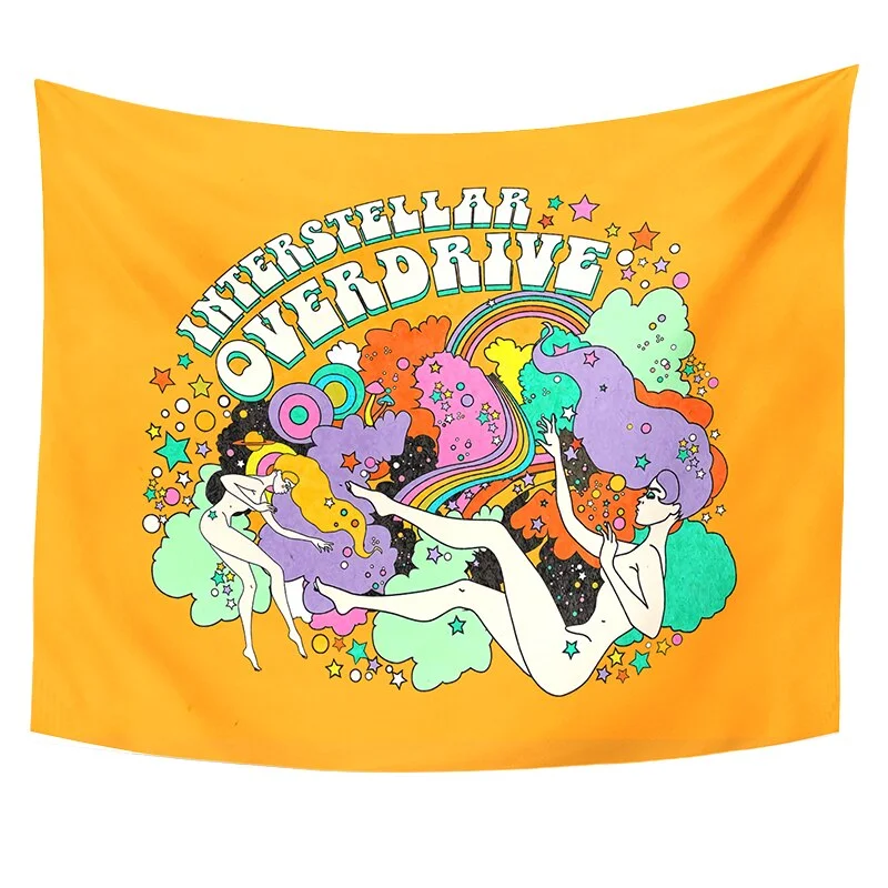 Mushroom Tapestry Wall Hanging Bohemian Vintage 80S Wall Art Decor Home Floral Art Carpet Retro Wall Hanging Decor Tapestries