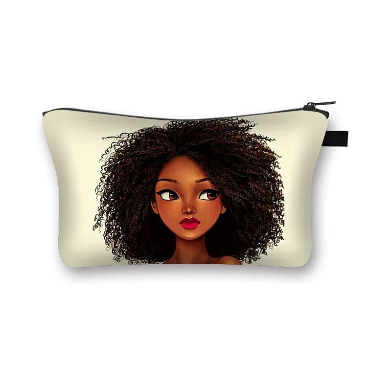 Zipper makeup bag - Afro Girl 22x13cm