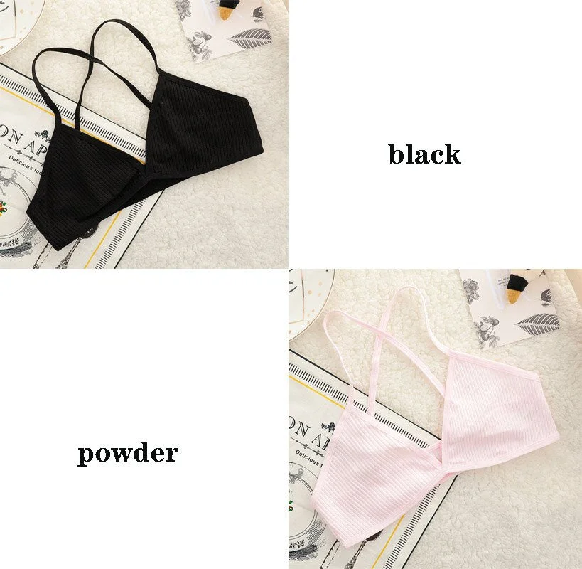 Comfortable sexy female bra thin cotton French sexy bra deep V wireless push chest bra without steel ring seamless bra