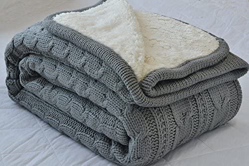 Classic All Season Soft Cable Sweater Knitting Throw Blanket