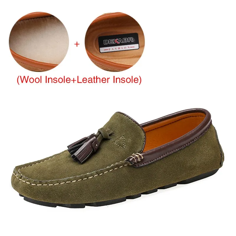 DEKABR Genuine Leather Men Shoes Spring Fashion Leather Men Loafers Flats New High Quality Casual Shoes For Men Driving Shoes