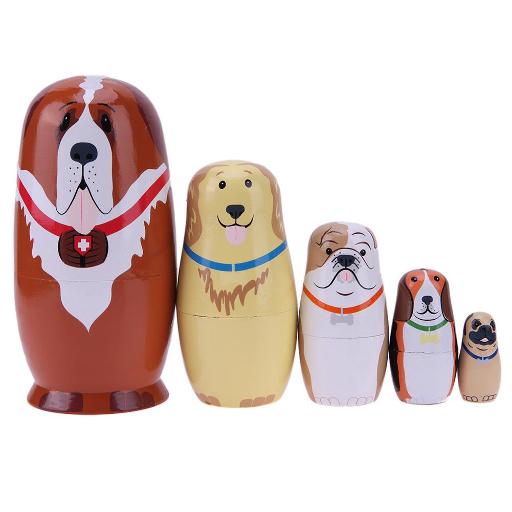 

5pcs Dog Type Matryoshka Nesting Dolls, 501 Original