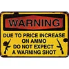 Due To Price Increase On Ammo Do Not Expect A Warning Shot - Vintage Metal Signs - 30*40cm - Warning