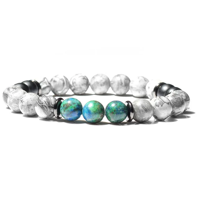 Olivenorma Natural Gray Jasper Beads Bracelet