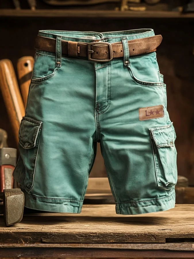 Men's Retro Outdoor Ripstop Multi-Purpose Cargo Shorts 