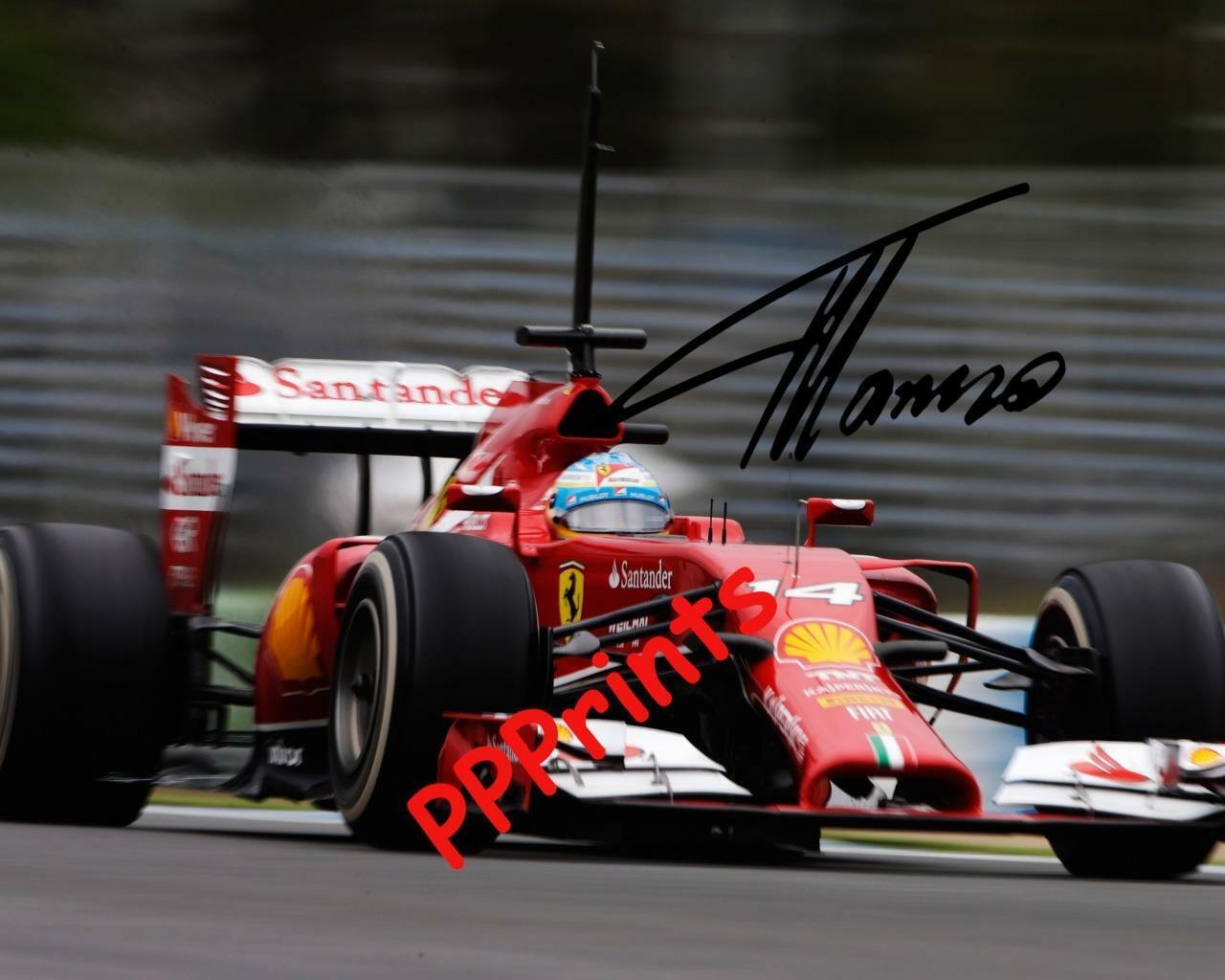 FERNANDO ALONSO FORMULA 1 2014 AUTOGRAPH 10X 8