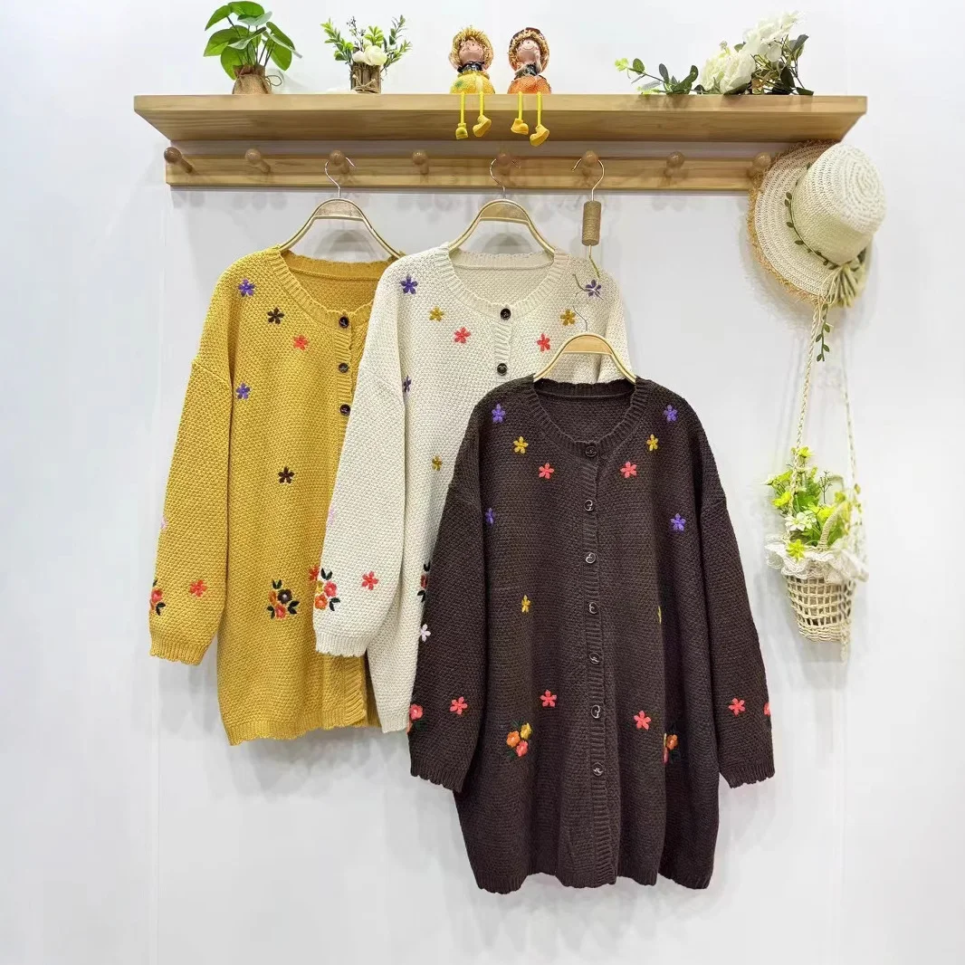 Chicfifth Sweater Women Winter Long Sleeve High Quality Autumn Vintage Top Knitted Cardigan