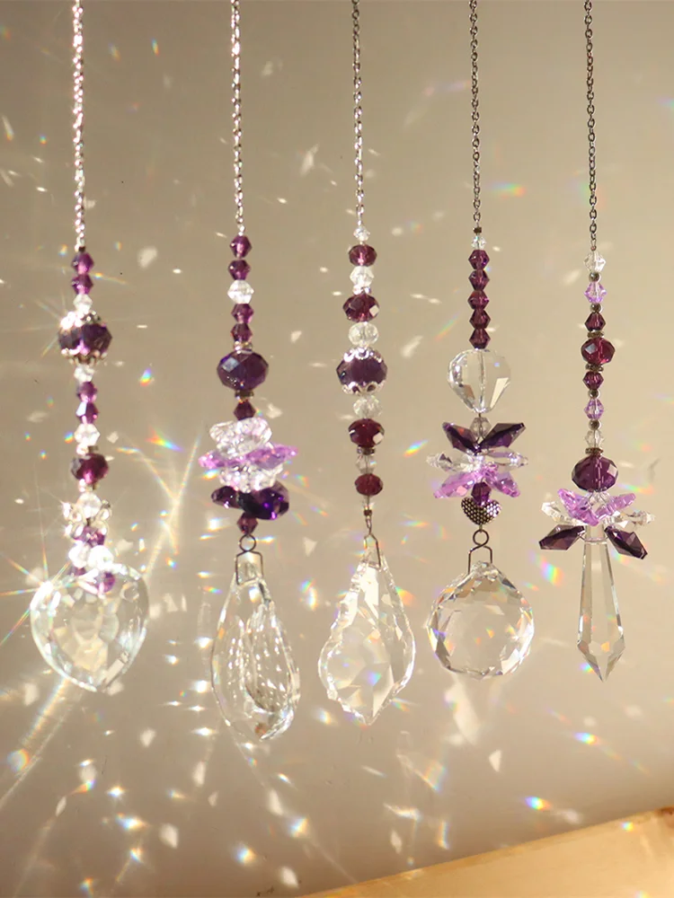 1/5pcs Crystal Wind Chime Garden Hanging Pendant Ornaments for Indoor Outdoor