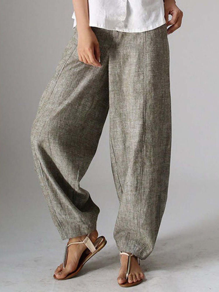 Casual Loose Spaghetti Plain Bib Pants main image 0