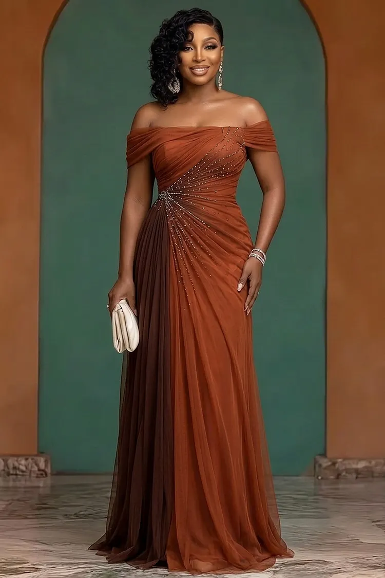 colorblock formal dress Berylove Women Pink Colorblock Formal Dress A Line High Neck Maxi Dress With Slit