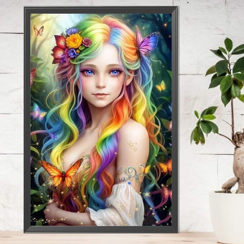 Partial AB Diamond Painting - Full Round Drill - Girl(Canvas|45*65cm)