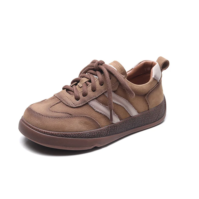 Yyvonne Spring Sports Leisure Training With Women's Board Shoes Spring And Autumn New Age Reduction Leather Running Shoes