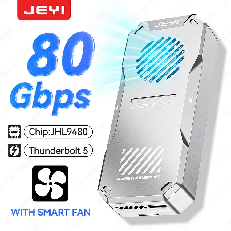 JEYI 80Gbps Thunderbolt 5 M.2 NVMe SSD Enclosure Transfer