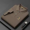 Men's 100% Cotton Lapel Solid Color Polo Shirt
