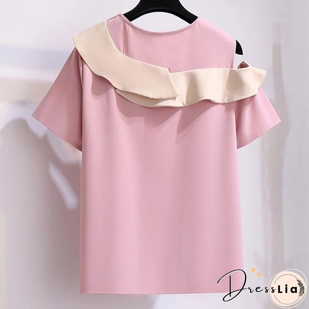 Fashion Ruffle Tee+Belt Pants P11684