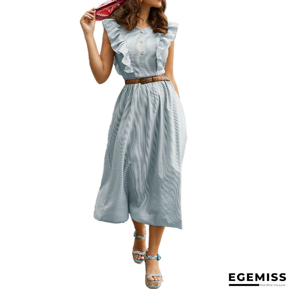 French Flounce Collar Bohemian Style Loose Holiday Temperament Skirt | EGEMISS