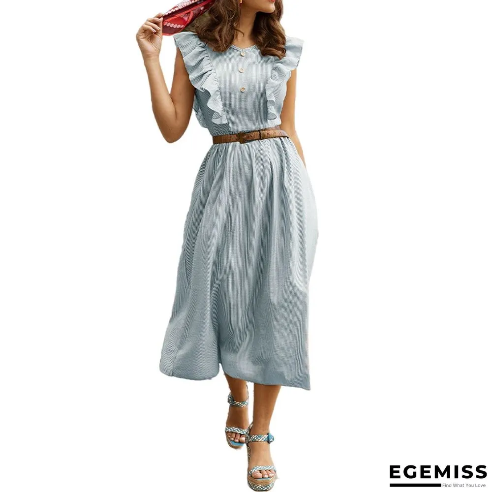 French Flounce Collar Bohemian Style Loose Holiday Temperament Skirt | EGEMISS