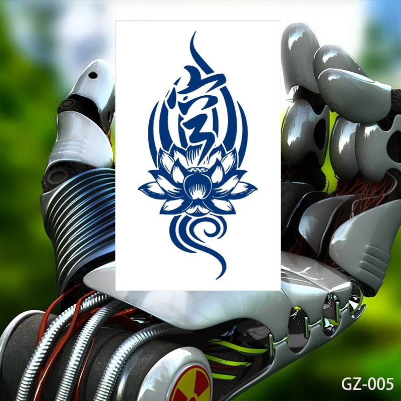 Temporary Waterproof Tattoos Stickers Christian Buddhism Taoism Pray Juice Ink Lasting Men Women Chest Body Arm Fake Tatoo DIY