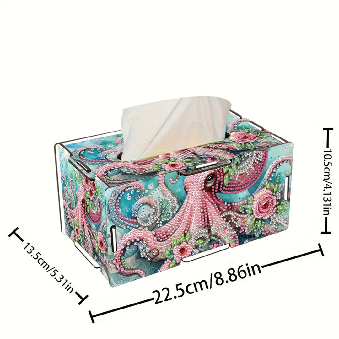 Octopus DIY Diamond Art Paper Towel Holder for Home and Office Decoration