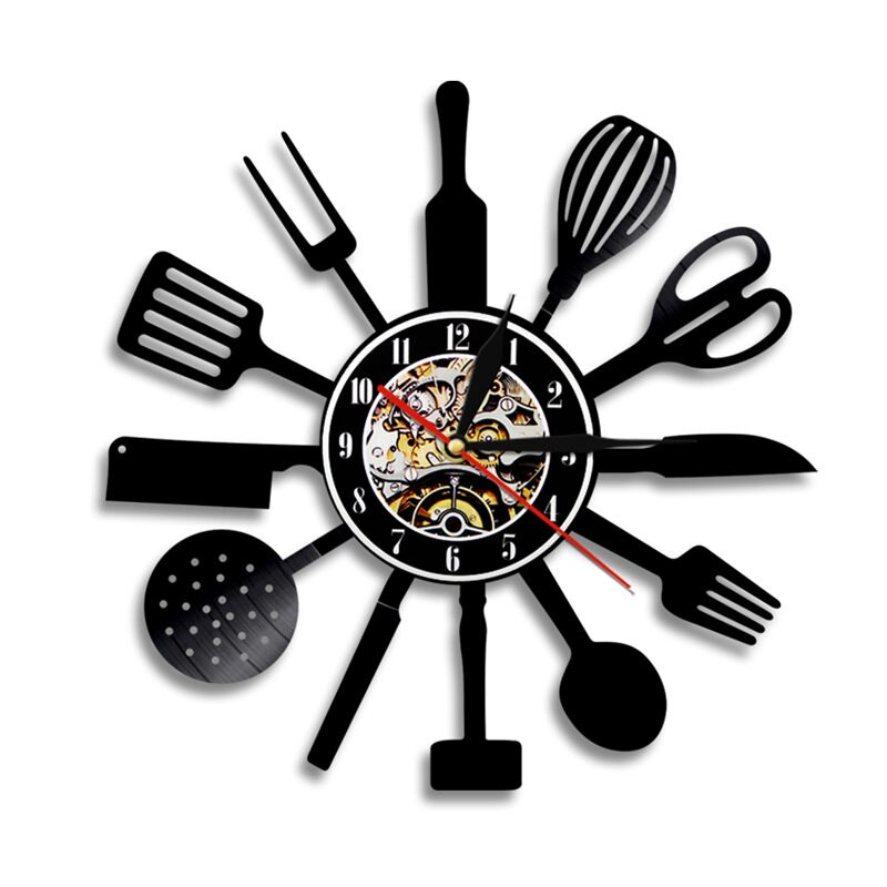 

Knife Fork Spoon Modern Desig - Vinyl Record Wall Clock - Without LED, 501 Original