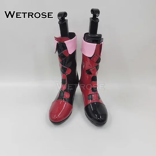 [Wetrose] In Stock Harley Quin Cosplay Shoes Isekai Suicide Squad Joker Girl Heels High Heel Boots
