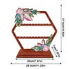 DIY Wooden Purple Flowers Diamond Painting Jewelry Holder Organizer 3-Tier Diamond Art Ring Jewelry Display Stand Ideal Gifts for Women and Girls