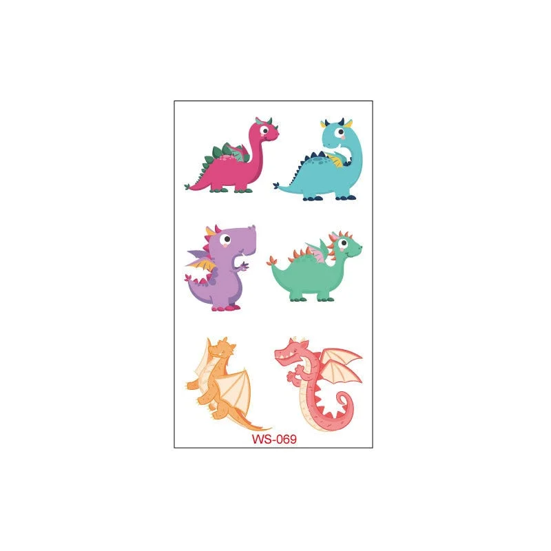 New dinosaur tattoo stickers waterproof children cute cartoon tyrannosaurus pterosaur animal party toy tattoo stickers