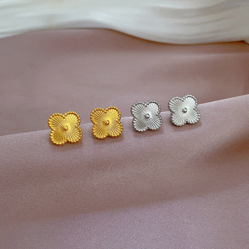 Korean Cosmos Geometric Titanium Steel Electroplating Earrings