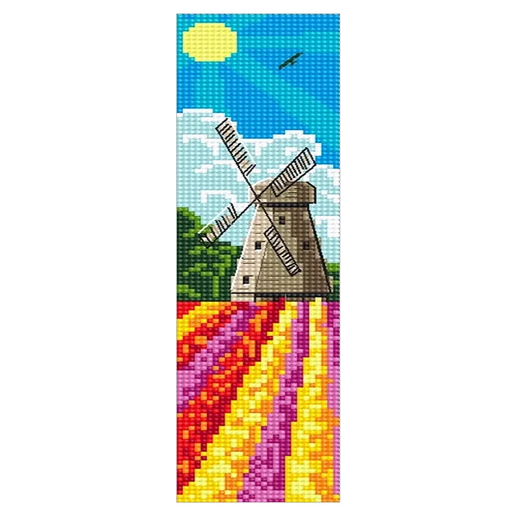 【Bookmark】11CT Stamped Double-Sided Autumn Cross Stitch Bookmark Kit 25x8cm for Book gbfke