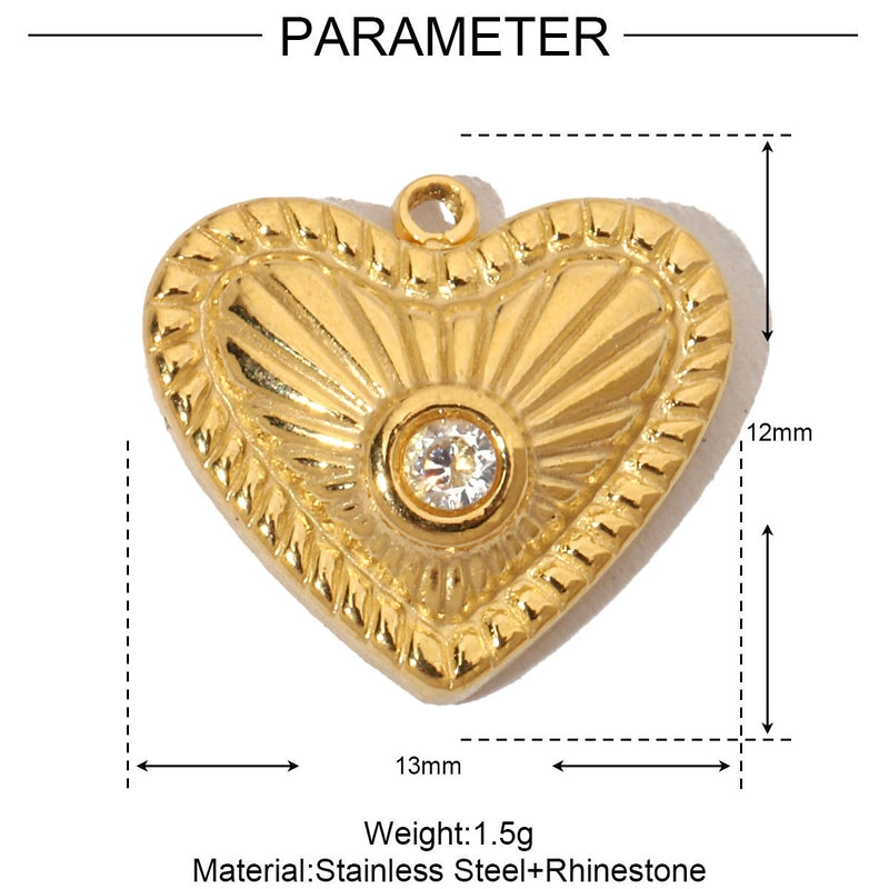 3 PCS/Package Titanium Steel Letter Heart Shape Pendant Jewelry Accessories