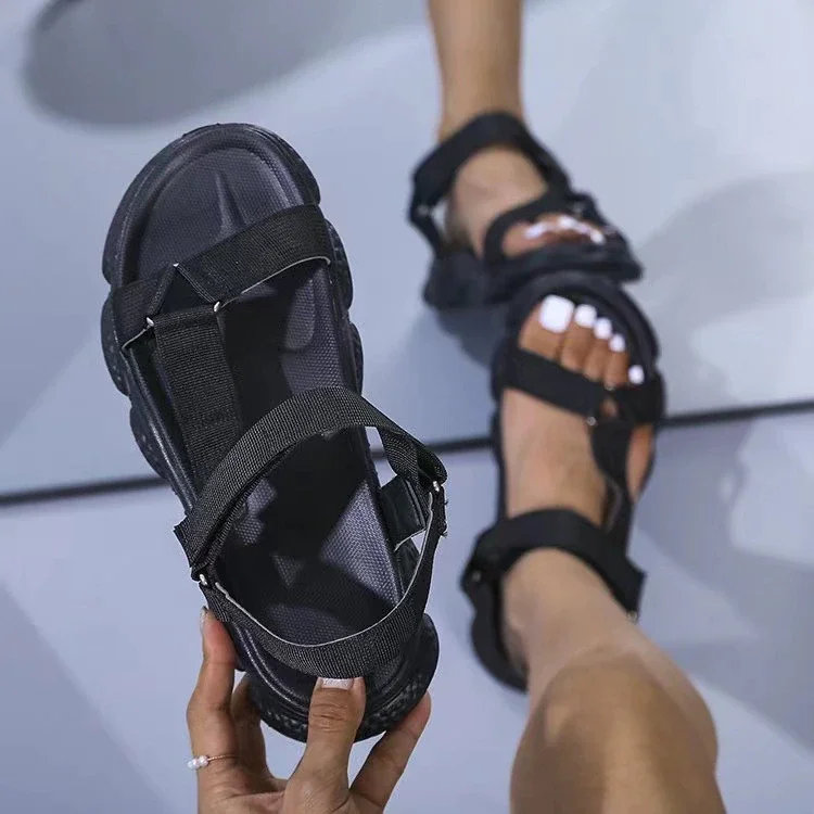 Qengg Women's Sandals Fashion Casual Round Toe Flat Shoes Colorful Platform Comfort Roman Sandals Sandalia Ortopedica Feminina