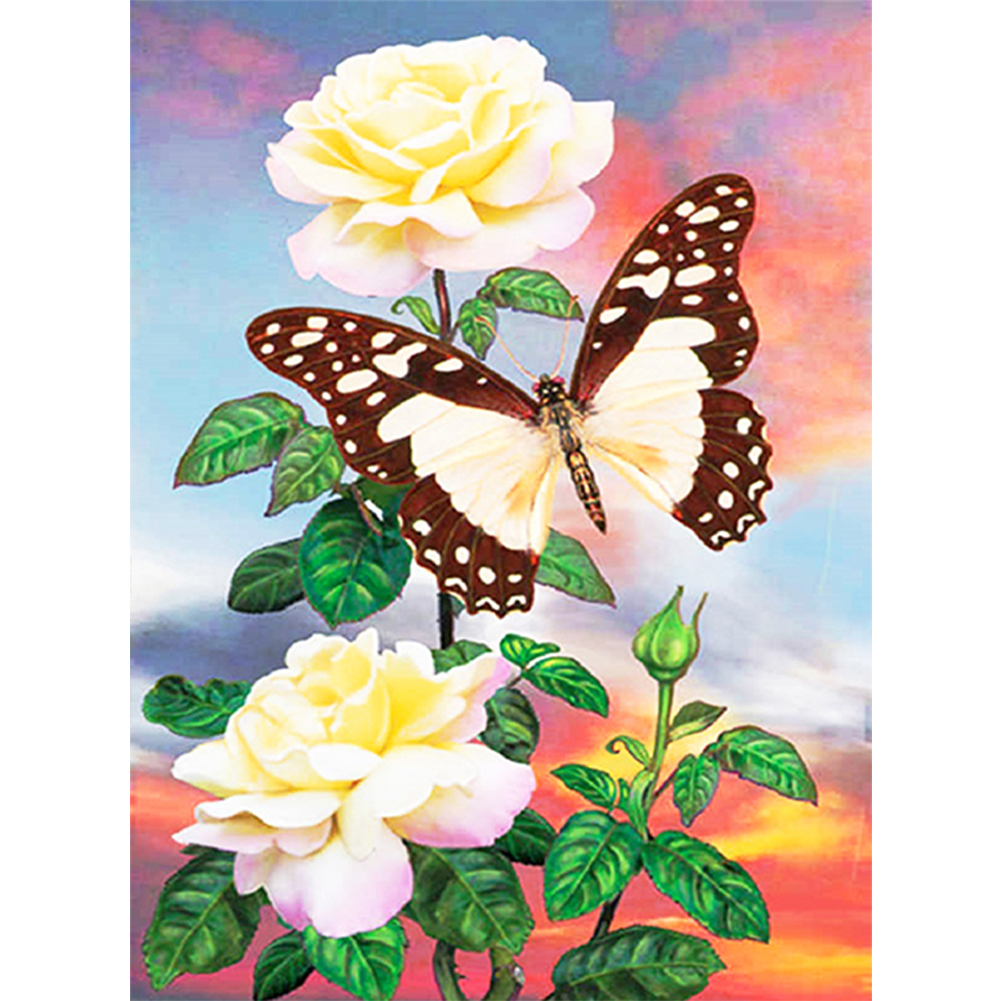 

Flower Butterfly - Round Drill Diamond Painting - 30*40CM, 501 Original