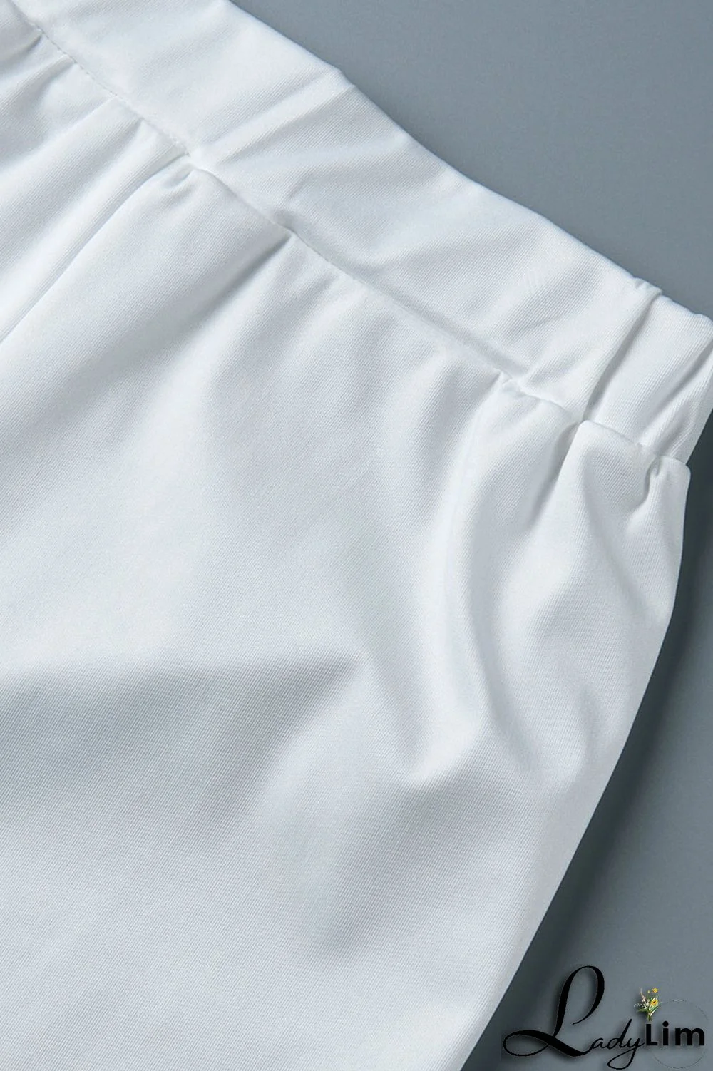 White Fashion Casual Print Basic O Neck Short Sleeve Two Pieces