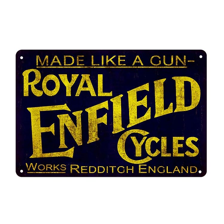Royal Enfield Cycles - Vintage Tin Signs/Wooden Signs - 7.9x11.8in & 11.8x15.7in