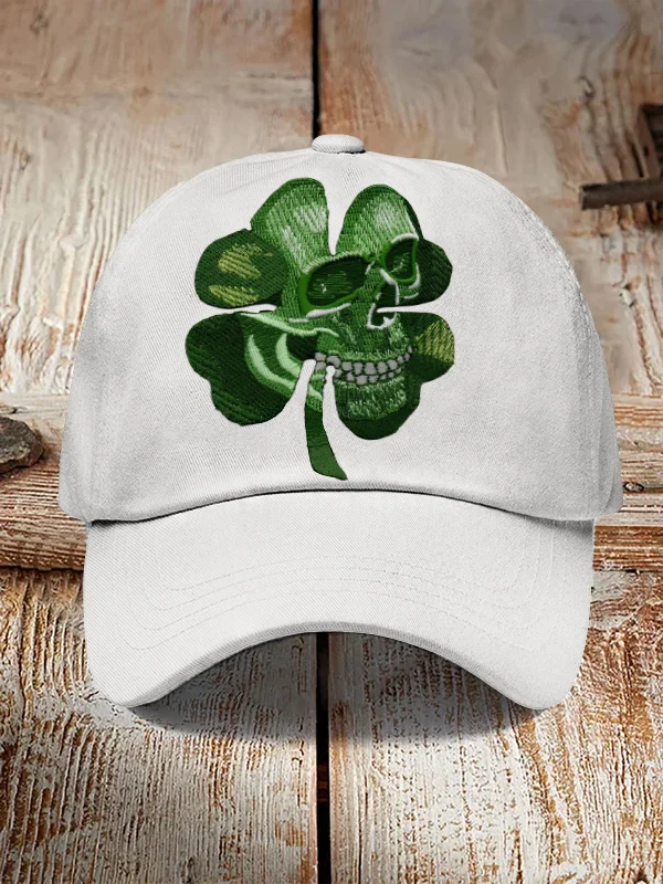 Men's St. Patrick's Day Skull Clover Graphic Print Casual Baseball Cap