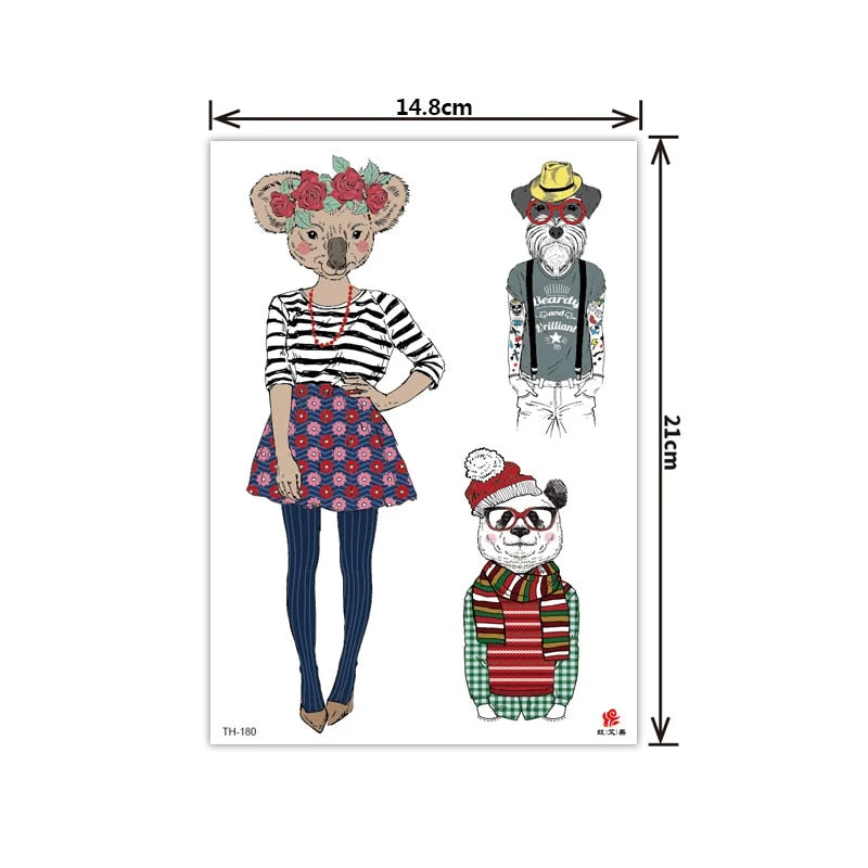 2021 New Plain Flower Arm Tattoo Sticker Flower Waterproof Tattoo Color Animal Tiger Tattoo Sticker