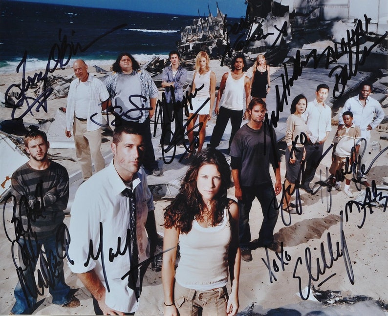 LOST CAST SIGNED Photo Poster painting X12 Evangeline Lilly, Matthew Fox, Josh Holloway, Jorge Garcia, Emilie De Ravin, Maggie Grace, & others wcoa