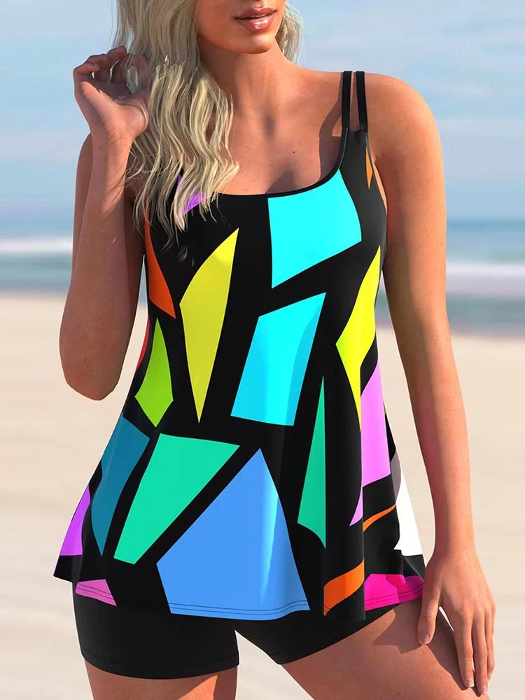 Geometric Print Swimsuit