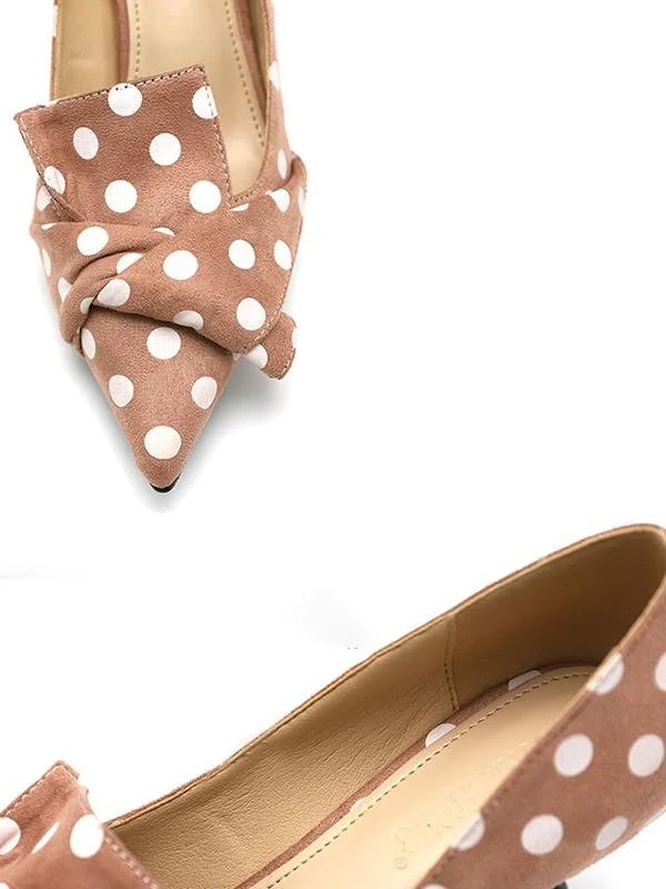 Fashion pointed polka dot personality non-slip fine cat high heels
