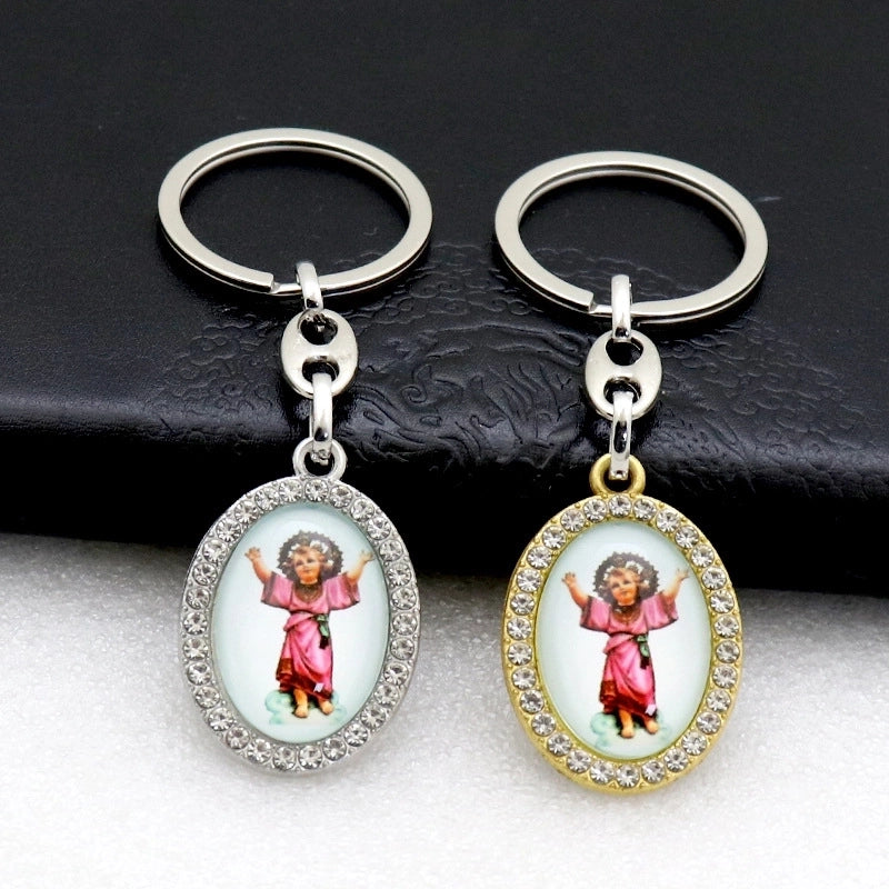 Vintage Style Human Alloy Bag Pendant Keychain