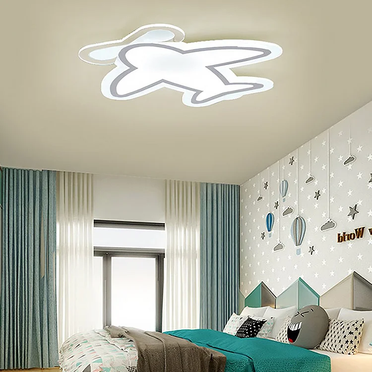 LED Aircraft Shaped Modern Flush Mount Light White Iron Ceiling Lights - Appledas