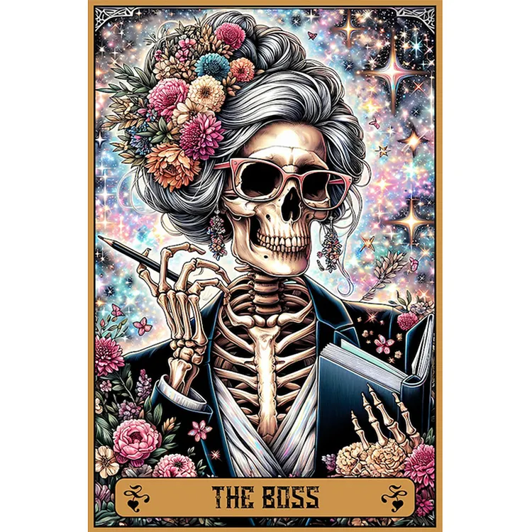 Horror Skull Tarot Card 40*60cm(canvas) Full Round Drill Diamond Painting(With Gift Box) gbfke