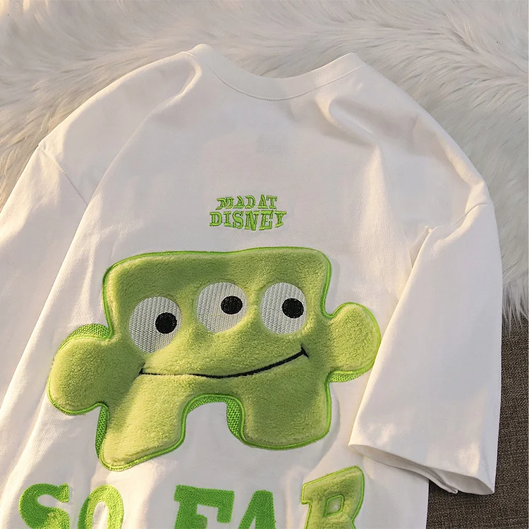 Green Little Monster Summer T-shirt weebmemes