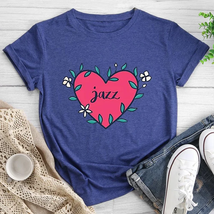 Jazz Heart  Round Neck T-shirt