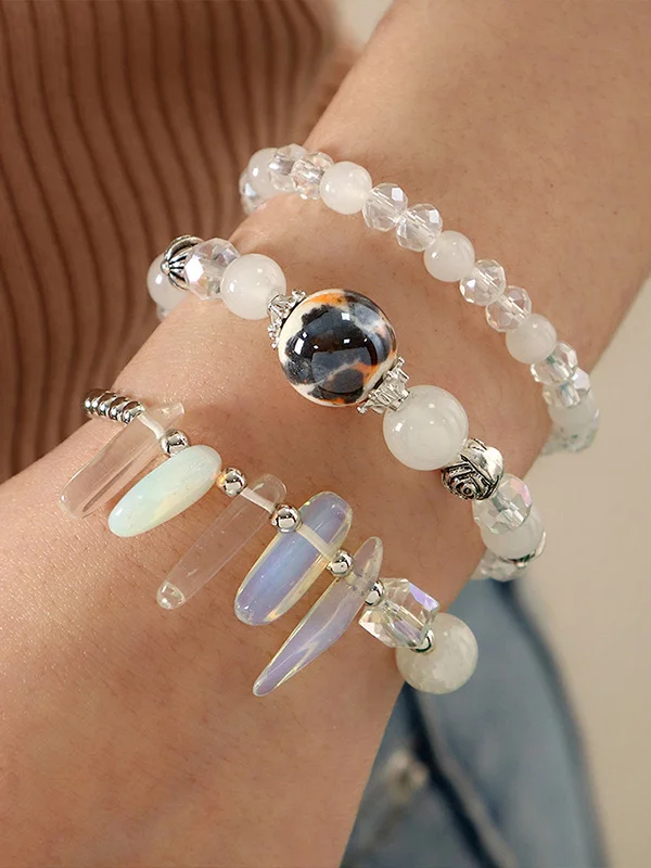 Stylish Beads Contrast Color Geometric Bracelet Accessories