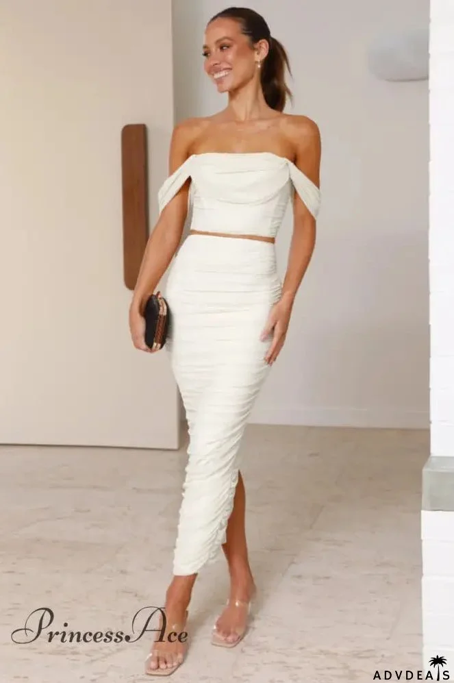 0ff Shoulder Top Charming + Skirt Set