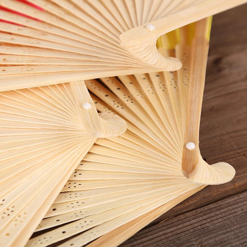 7-inch White Paper Fan Blank Folding Colorful Children’s Drawing Fan Diy Handmade Coloring Plain Surface Office Bamboo Crafts